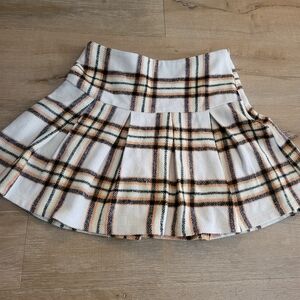 Blue Rain White & Brown Plaid Skirt Size Small